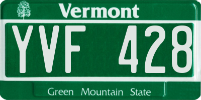 VT license plate YVF428
