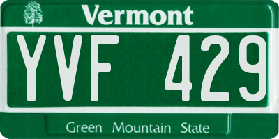 VT license plate YVF429