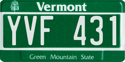 VT license plate YVF431