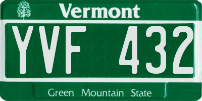 VT license plate YVF432