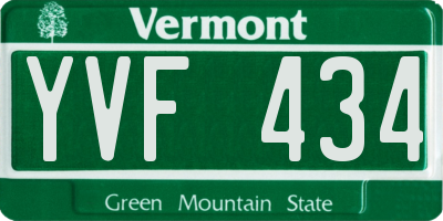 VT license plate YVF434