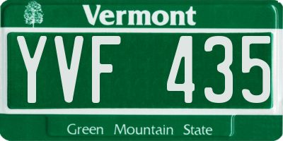 VT license plate YVF435