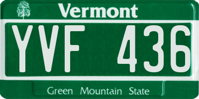VT license plate YVF436