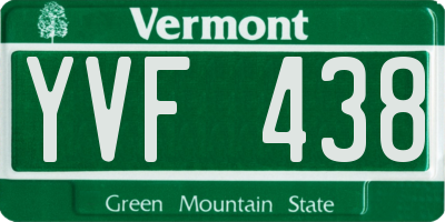 VT license plate YVF438