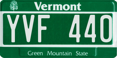 VT license plate YVF440