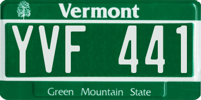 VT license plate YVF441