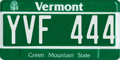 VT license plate YVF444