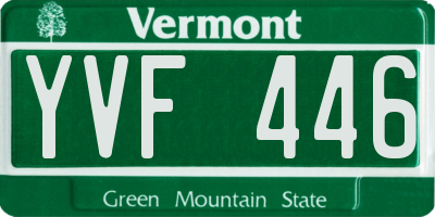 VT license plate YVF446