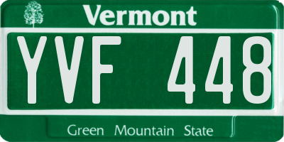 VT license plate YVF448