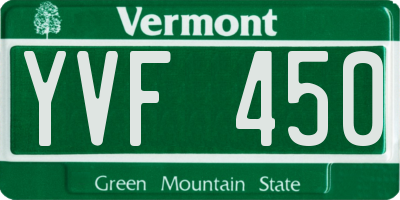 VT license plate YVF450