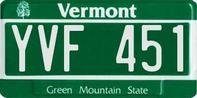 VT license plate YVF451