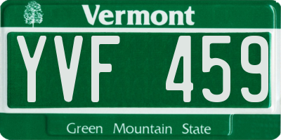 VT license plate YVF459