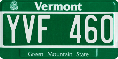 VT license plate YVF460