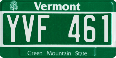 VT license plate YVF461
