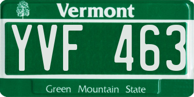 VT license plate YVF463