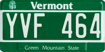 VT license plate YVF464