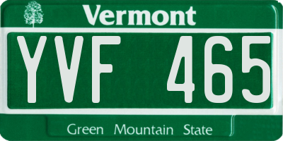 VT license plate YVF465