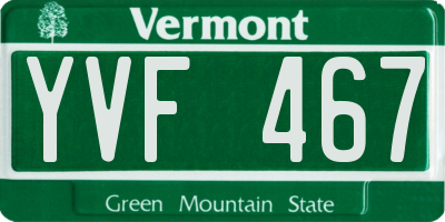 VT license plate YVF467