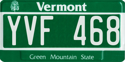 VT license plate YVF468