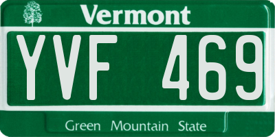 VT license plate YVF469
