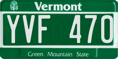 VT license plate YVF470