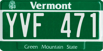 VT license plate YVF471