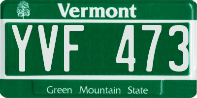VT license plate YVF473