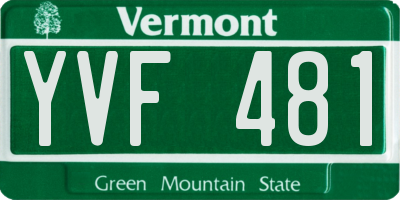 VT license plate YVF481