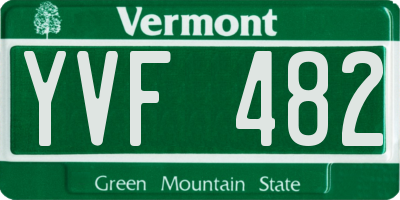 VT license plate YVF482