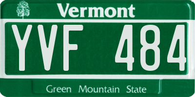 VT license plate YVF484
