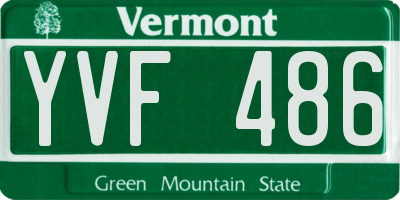 VT license plate YVF486