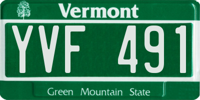 VT license plate YVF491