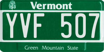 VT license plate YVF507