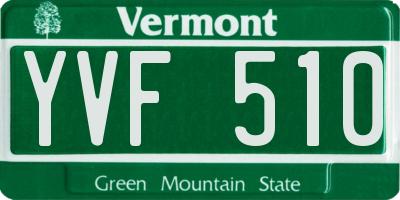 VT license plate YVF510