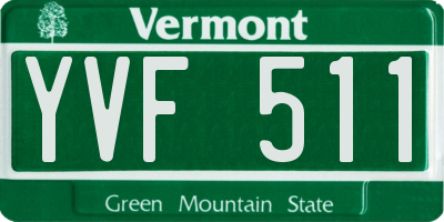 VT license plate YVF511