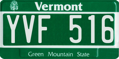 VT license plate YVF516