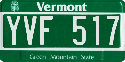 VT license plate YVF517