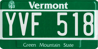 VT license plate YVF518