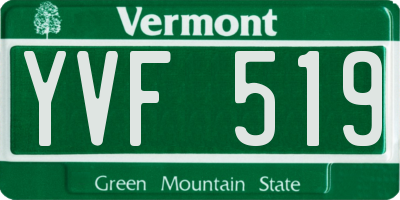 VT license plate YVF519