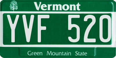 VT license plate YVF520