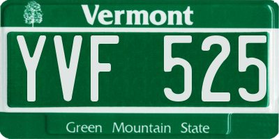 VT license plate YVF525