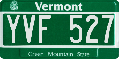 VT license plate YVF527