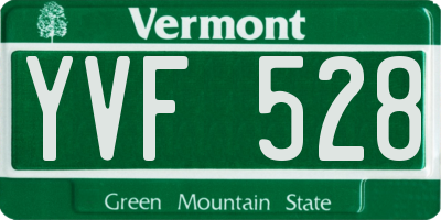 VT license plate YVF528