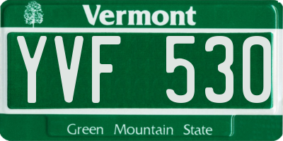 VT license plate YVF530