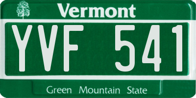 VT license plate YVF541