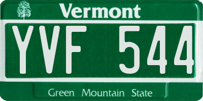 VT license plate YVF544