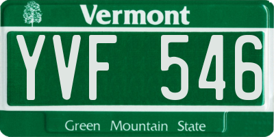 VT license plate YVF546