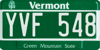 VT license plate YVF548