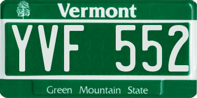 VT license plate YVF552