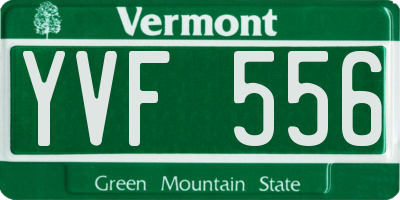 VT license plate YVF556